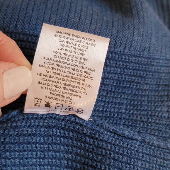 Hillary Radley Ribbed Mock Layer Blue Sweater S - Picture 9 of 11